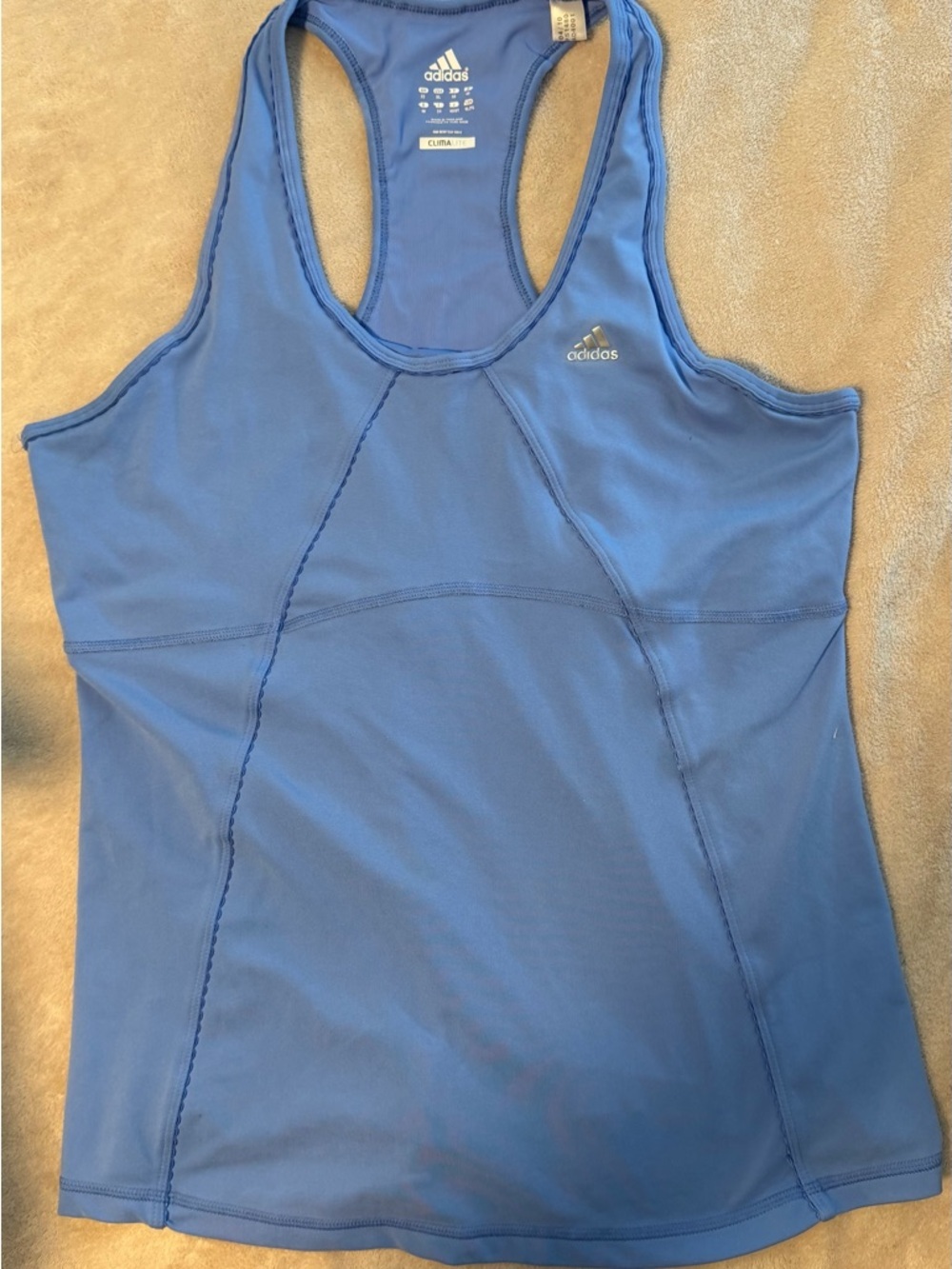 adidas Light Blue Climalite Racerback Tank - XL